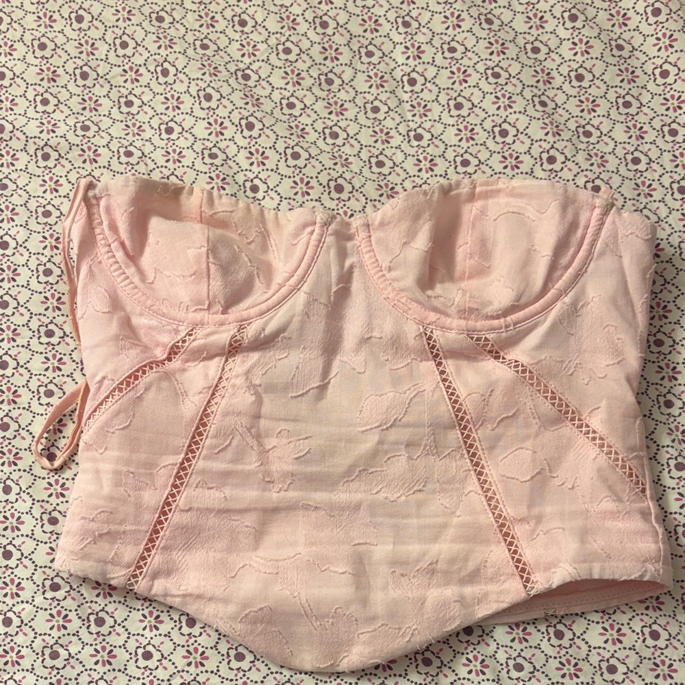 White Fox Boutique Pink Lace Bandeau